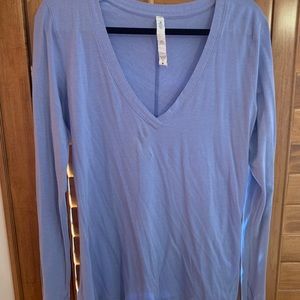 Lululemon Blue V neck long sleeve shirt